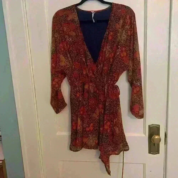 Free People Teegan Mini Dress in Peach Combo, size XS - Picture 10 of 16